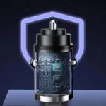 ⁦شاحن سيارة بقوة 100 واط، شحن سريع عبر منفذ USB لأجهزة iPhone بتقنية QC3.0 Mini PD، شاحن هاتف سيارة من النوع C لأجهزة Samsung وHuawei وXiaomi⁩ - الصورة ⁦5⁩