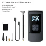 ⁦مضخة هواء لاسلكية محمولة للسيارات، ضاغط هواء كهربائي، منفاخ إطارات مزود بشاشة LCD رقمية للسيارات والدراجات النارية والدراجات الهوائية والكرات⁩ - الصورة ⁦7⁩