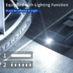 ⁦مضخة هواء لاسلكية محمولة للسيارات، ضاغط هواء كهربائي، منفاخ إطارات مزود بشاشة LCD رقمية للسيارات والدراجات النارية والدراجات الهوائية والكرات⁩ - الصورة ⁦6⁩