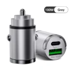 ⁦شاحن سيارة بقوة 100 واط، شحن سريع عبر منفذ USB لأجهزة iPhone بتقنية QC3.0 Mini PD، شاحن هاتف سيارة من النوع C لأجهزة Samsung وHuawei وXiaomi⁩ - الصورة ⁦9⁩