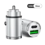 ⁦شاحن سيارة بقوة 100 واط، شحن سريع عبر منفذ USB لأجهزة iPhone بتقنية QC3.0 Mini PD، شاحن هاتف سيارة من النوع C لأجهزة Samsung وHuawei وXiaomi⁩ - الصورة ⁦10⁩