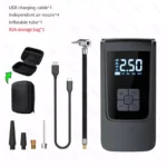 ⁦مضخة هواء لاسلكية محمولة للسيارات، ضاغط هواء كهربائي، منفاخ إطارات مزود بشاشة LCD رقمية للسيارات والدراجات النارية والدراجات الهوائية والكرات⁩ - الصورة ⁦10⁩