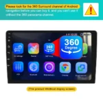 ⁦كاميرا QMKJ بزاوية 360 درجة، بدقة 720P/1080P AHD 8K وعدسة ذهبية، نظام رؤية علوي للسيارة، ملحقات للرؤية الأمامية/الخلفية، راديو أندرويد⁩ - الصورة ⁦2⁩