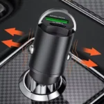 ⁦شاحن سيارة بقوة 100 واط، شحن سريع عبر منفذ USB لأجهزة iPhone بتقنية QC3.0 Mini PD، شاحن هاتف سيارة من النوع C لأجهزة Samsung وHuawei وXiaomi⁩ - الصورة ⁦3⁩
